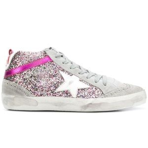 Golden Goose Glitter Suede Mid Star Sneaker